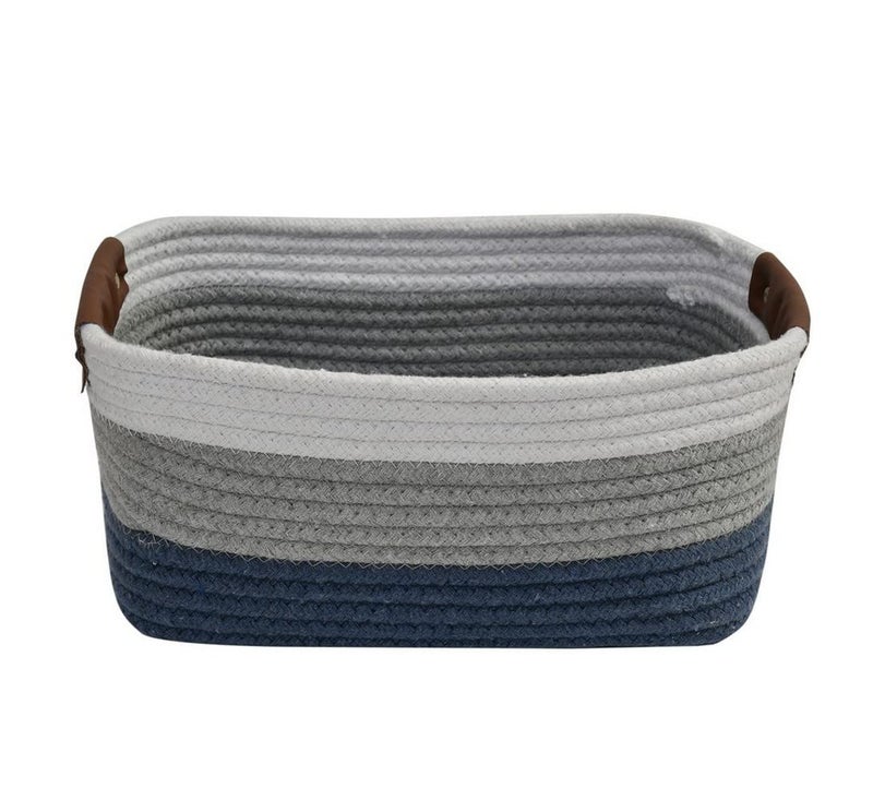 pepme Cotton shelf basket rectangular tri color 11x8x5  - Image 2