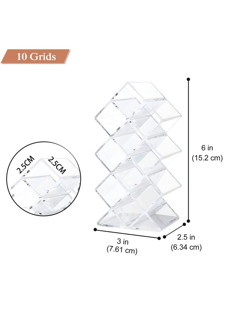 Excefore Lipstick Holder Organizer,  3 Pack Clear Lip Gloss Organizers Storage Box, 48 Spaces Acrylic Stackable Fish Shape Lipsticks Tower Lipgloss Display Stand - Image 2