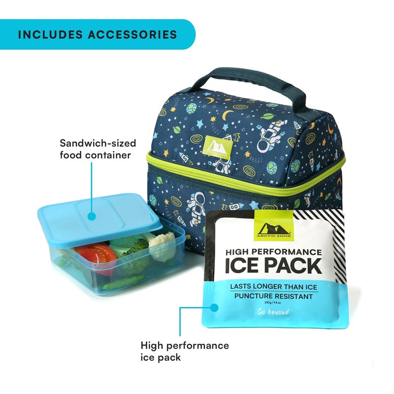 Arctic Zone Kids Lunch Bucket Combo with 210g Ice Pack and Sandwich Container, Space Odyssey - Image 3