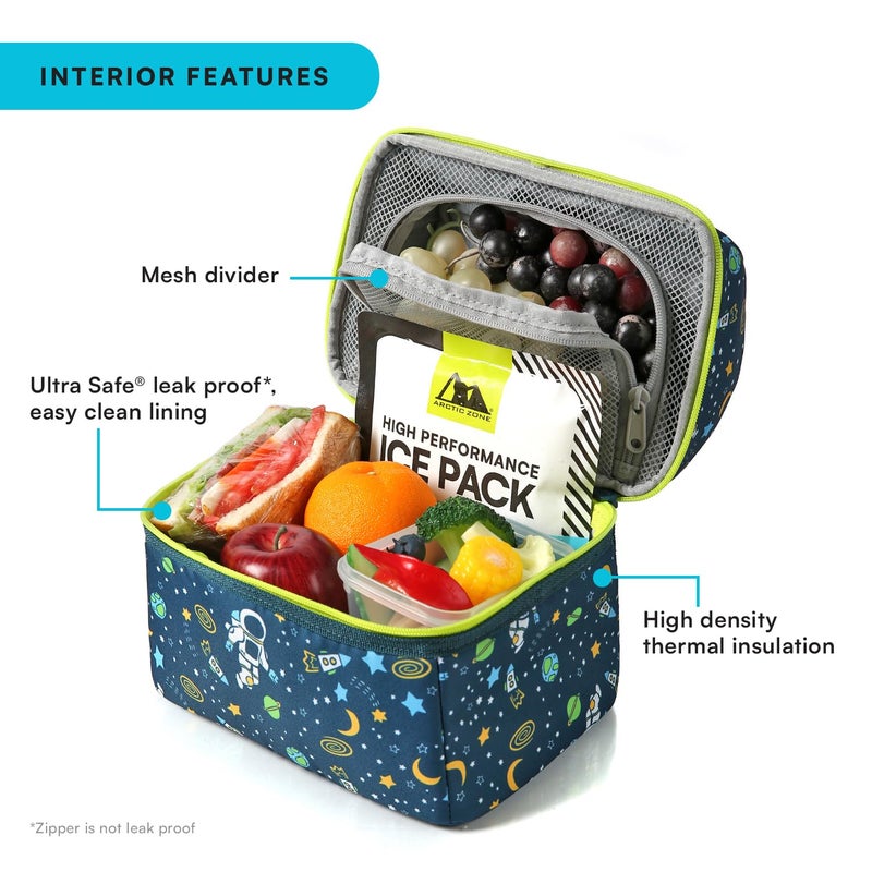 Arctic Zone Kids Lunch Bucket Combo with 210g Ice Pack and Sandwich Container, Space Odyssey - Image 2