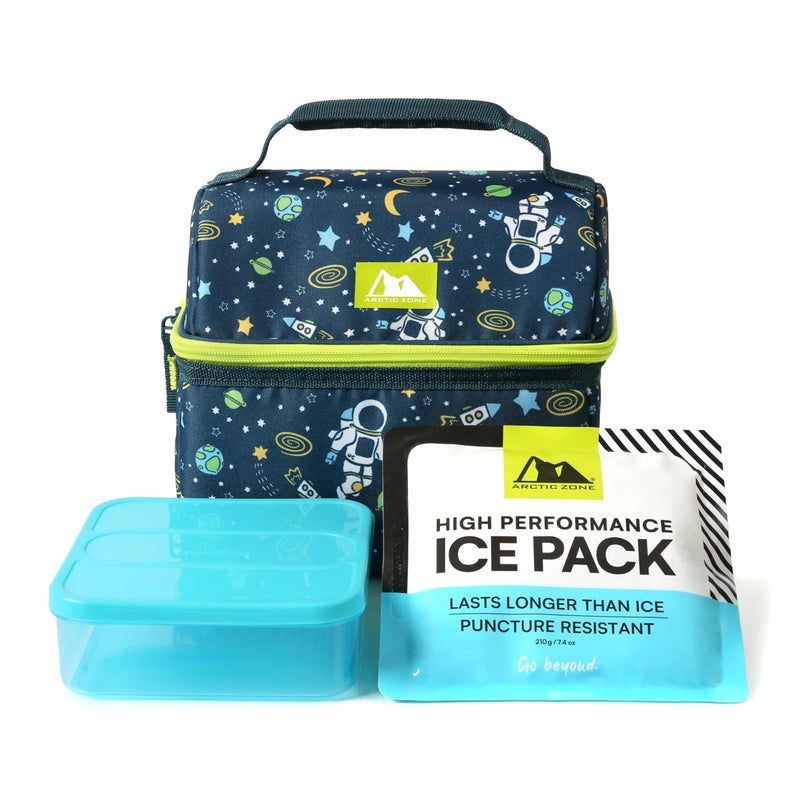 Arctic Zone Kids Lunch Bucket Combo with 210g Ice Pack and Sandwich Container, Space Odyssey - Image 1
