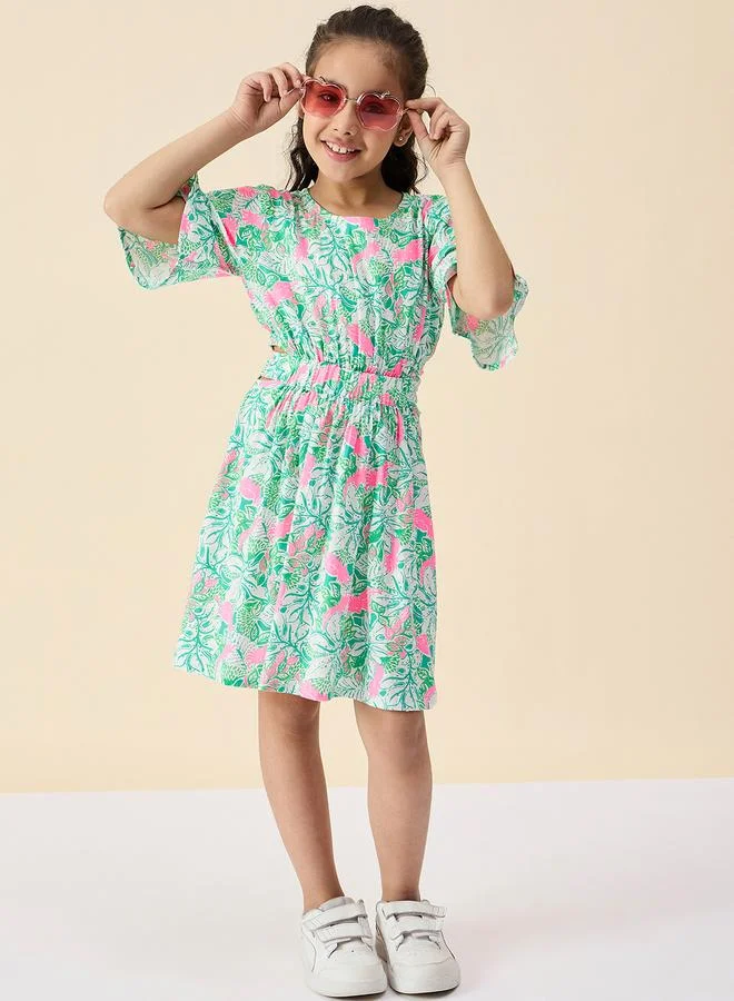 ستايلو بج Stylo Bug All Over Print Elastic Waist A-Line Dress