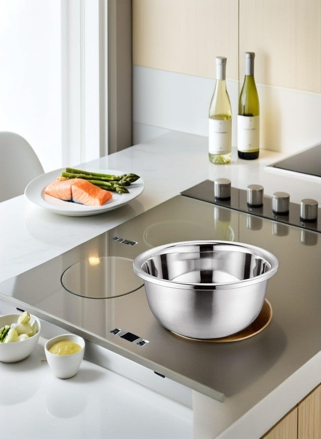 MUCKLILY Stainless Steel Basin 11.02 Inch Multipurpose Kitchen Mixing Bowl for Soup Vegetable Washing Egg Beating and Food Prep - Image 4
