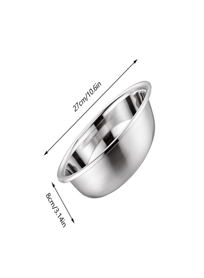 MUCKLILY Stainless Steel Basin 11.02 Inch Multipurpose Kitchen Mixing Bowl for Soup Vegetable Washing Egg Beating and Food Prep - Image 2