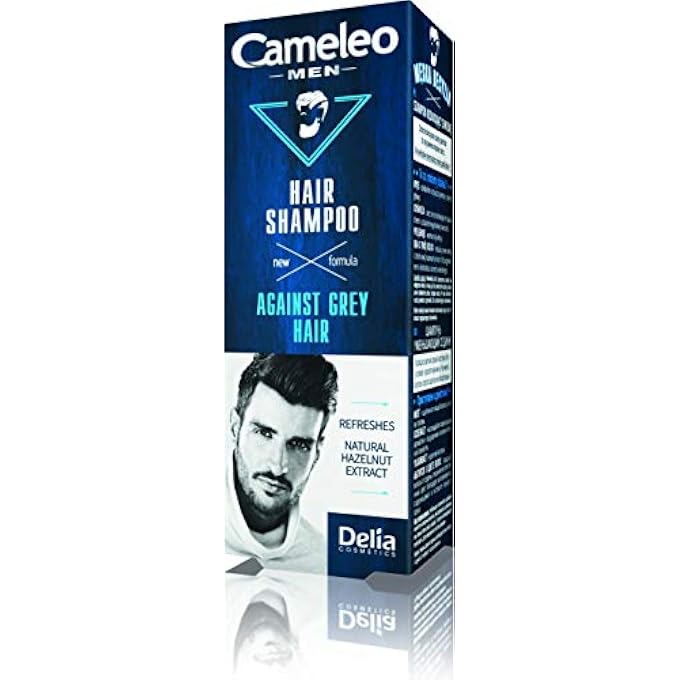 Cameleo Men New Formula Shampoo Against Gray Hair Refreshes with Natural Hazelnut Extract