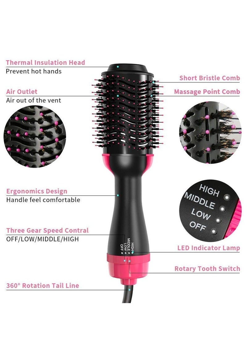 موهير مجفف الشعر فرشاة الهواء الساخن الطراز MO7011 - 1200W وVolumizer مكواة فرد الشعر وتجعيد الشعر مشط الأسطوانة خطوة واحدة فرشاة مجفف ضربة الأيونات الكهربائية - Image 3