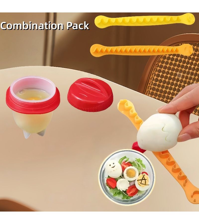 3 Piece Set Floral Egg Cutter And Yolk Separator Steamer Kitchen Tool - Image 2