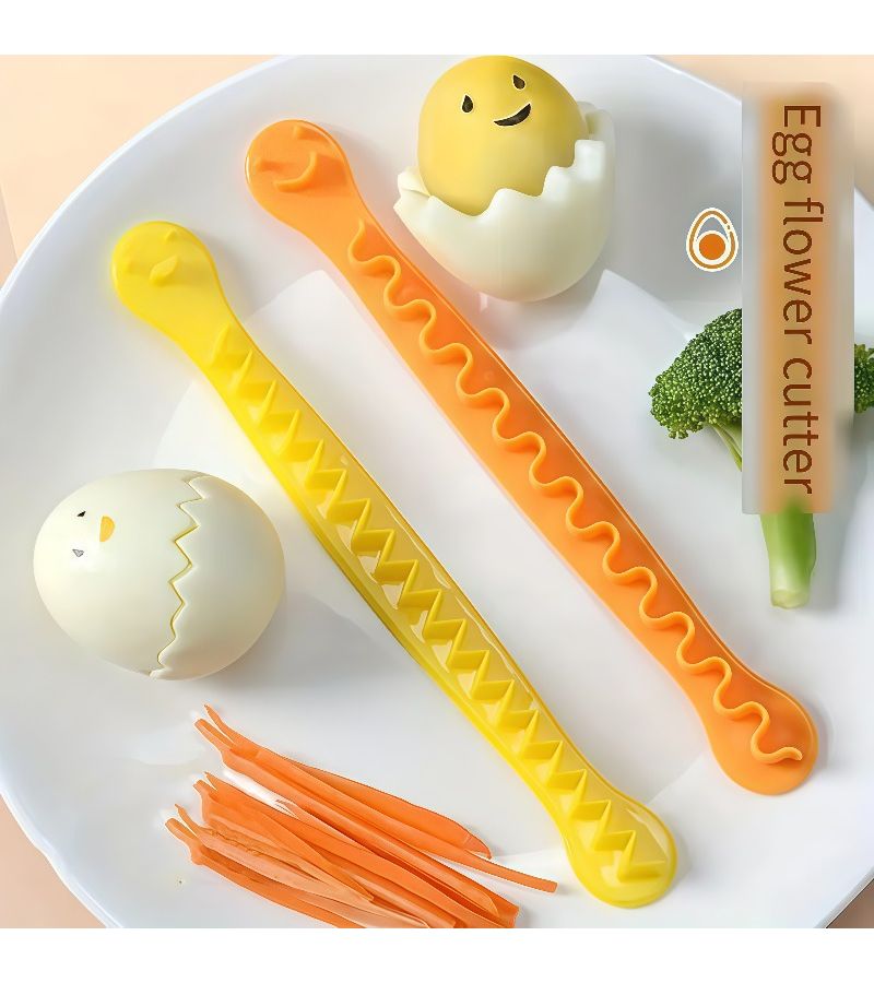 3 Piece Set Floral Egg Cutter And Yolk Separator Steamer Kitchen Tool - Image 4