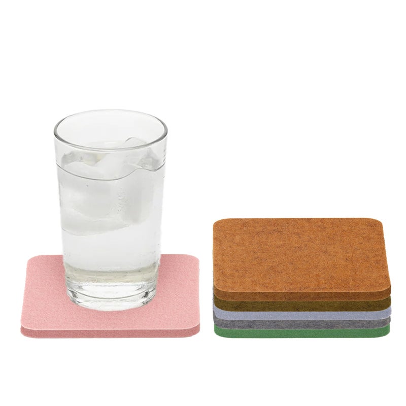 Graf Lantz - Bierfilzl Felt Coasters - Square - 100 ٪ Merino Wool - الرطوبة الفتان - مقاومة للحرارة - مستدامة - ديكور المنزل - هدية Housewarming - 6 كوستر مجموعة - 4 "" × 4 "" × 5 مم - شيك - Image 1