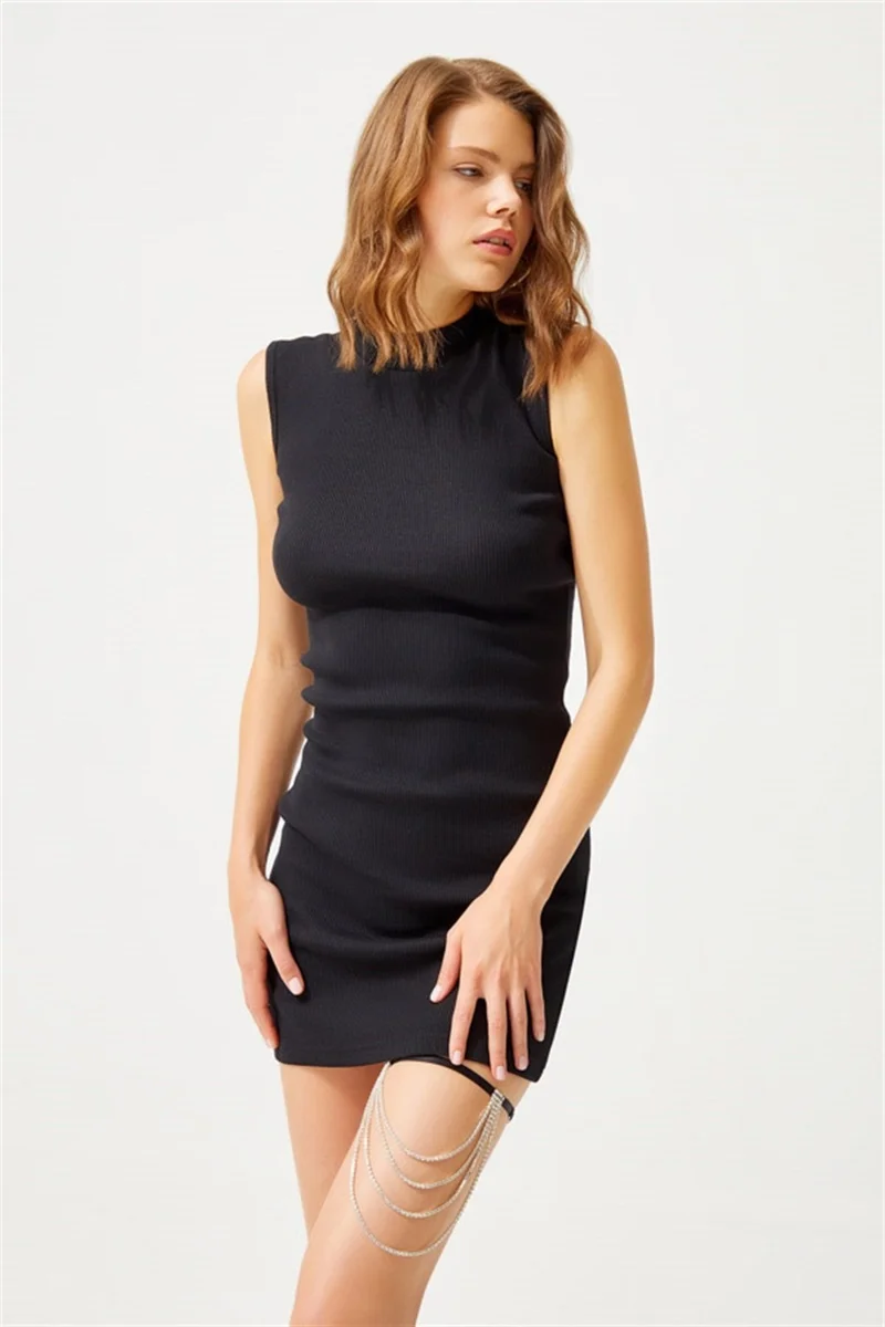 كوتن هيل Black Stone Detailed Adjustable Women's Leg Accessory