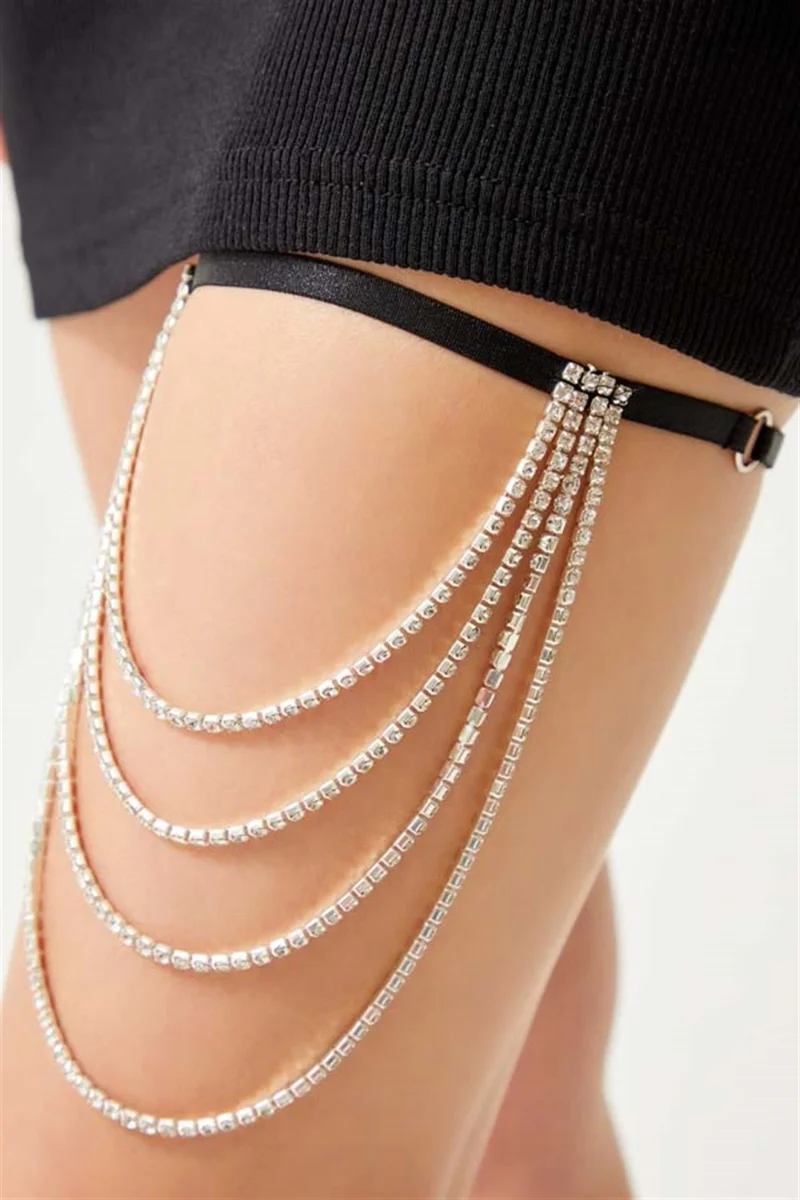كوتن هيل Black Stone Detailed Adjustable Women's Leg Accessory