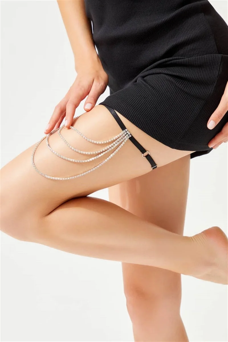 كوتن هيل Black Stone Detailed Adjustable Women's Leg Accessory