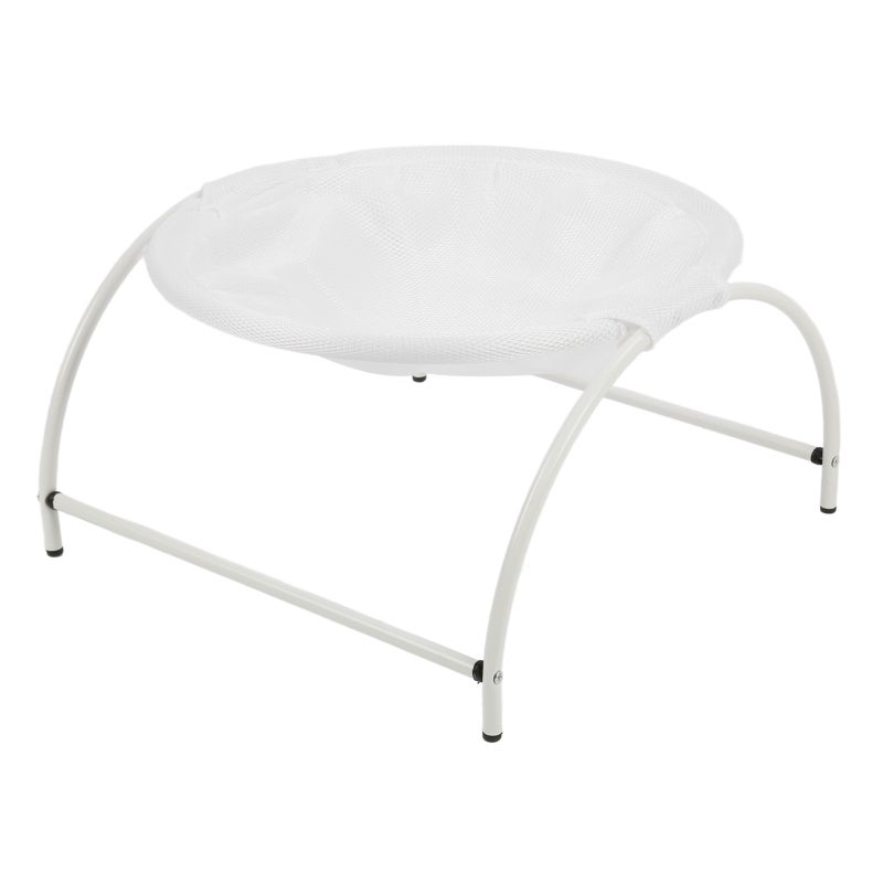 Cat Hammock Bed: White Breathable Mesh Canvas - Sturdy Stainless Steel Frame Elevated Pet Bed for Indoor Outdoor Small Cats Small Dogs - Image 5