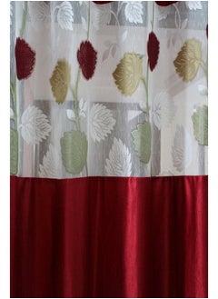 Homefab India Homefab India 2 Piece RusselNet Eyelet Door Curtain - 7ft, Maroon  - Image 3