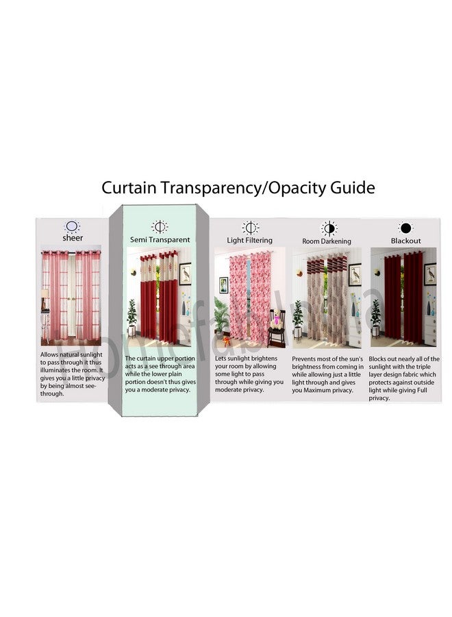 Homefab India 2 Piece RusselNet Eyelet Door Curtain - 7ft, Maroon - Image 5