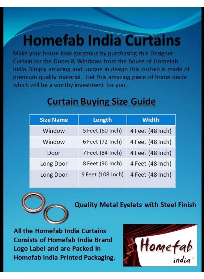 Homefab India 2 Piece RusselNet Eyelet Door Curtain - 7ft, Maroon - Image 4