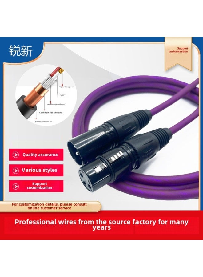 Karnon Line Male To Female Karnon Line XLR Line 6.35 To 6.35 Lotus To Cannon 3.5 To Cannon Microphone Line-Color:Double Lotus-Length:Φ6.0* 3m  - Image 2