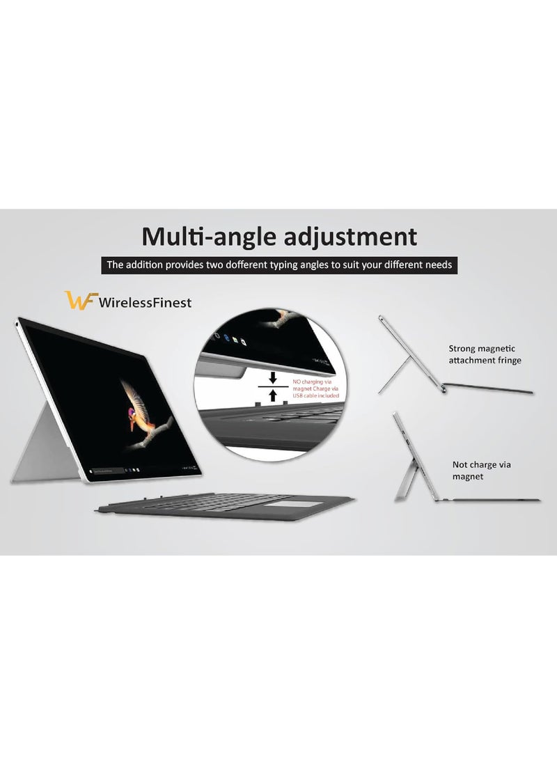 Rock Pow - Arabic Wireless Keyboard Type Cover Trackpad Mouse Replacement for Microsoft Surface Pro 7 Pro 6 Pro 5 Pro 4 Pro 3 Bluetooth Keyboard 7-Color LED Backlit Ultra-Slim Rechargeable Battery Multi-Touch - Image 1