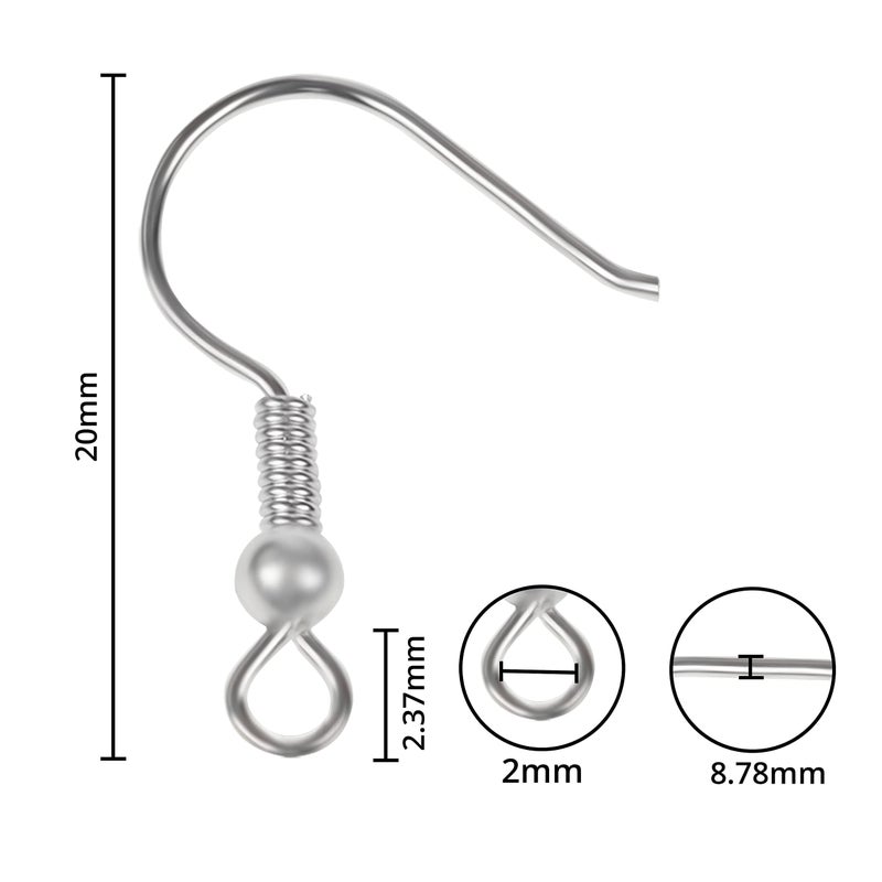 Kurtzy Silver Plated Earring Hooks (500 Pack/250 Pairs) - Hypoallergenic Fish Ear French Wires - DIY Jewellery Making Kit Supplies - Earring Findings for Beginners and Professionals - Image 2