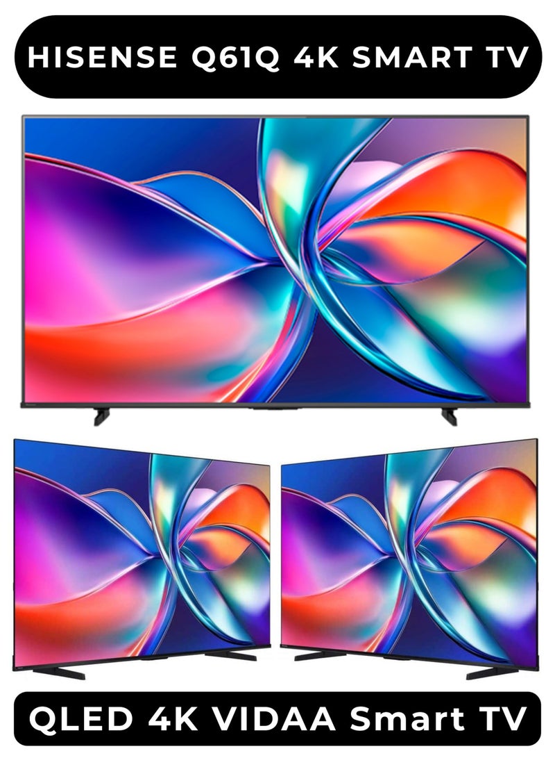 Hisense 65 Inch Q61Q QLED 4K Smart TV (2025 Model TV - UAE Version), 65 Inch QLED Smart TV With VIDAA OS, QLED Color, 4K AI Upscaler, AI Smooth Motion, Game Bar, Voice Control 65Q61Q Black - Image 2
