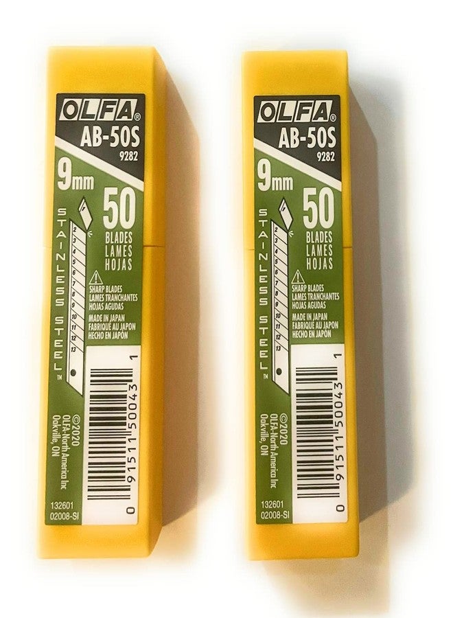 OLFA O L F A OLFA 9282 AB-50S 9mm Stainless Steel Snap-Off Blade, 50-Pack (2PACK), packaging may vary - Image 1