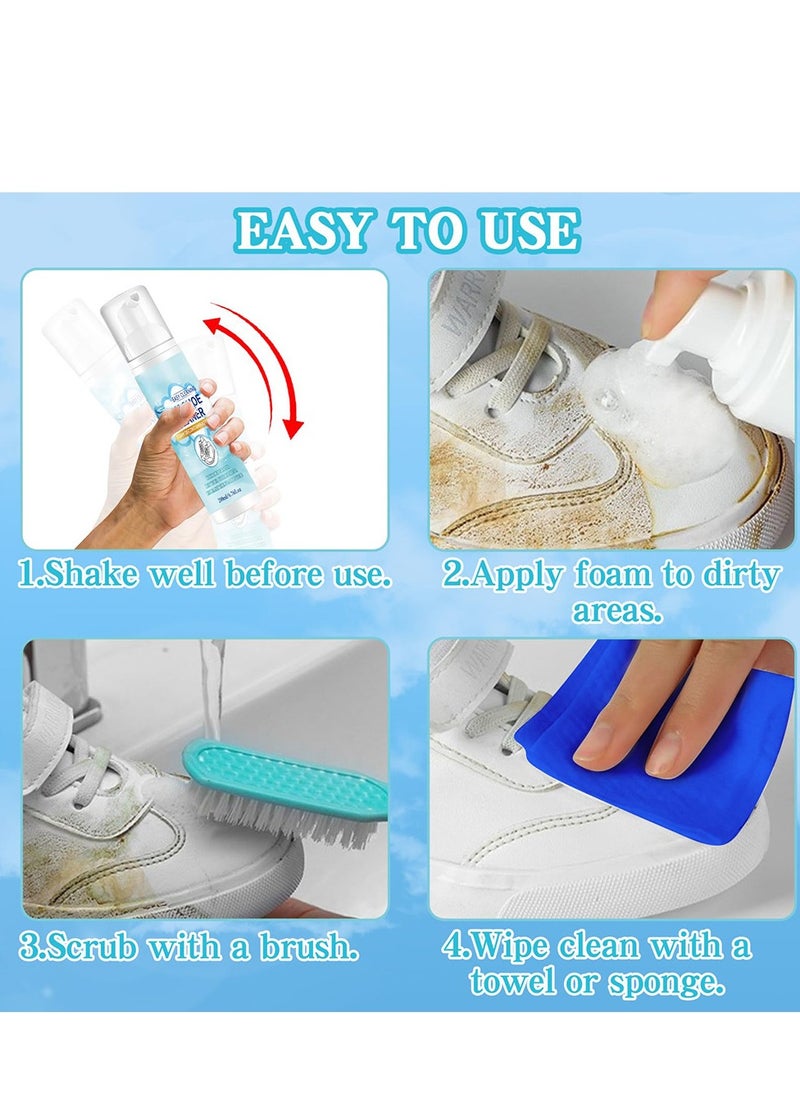 HOMTOPY - 100ml Foam Shoe Cleaner for Non-washing Decontamination and Whitening of Sports Shoe Sneakers White Shoes Microfiber Shoe and Cloth Shoes Cleaning - Image 1