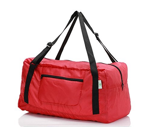 HOLYLUCK Foldable Travel Duffel Bag For Women & Men Luggage Great for Gym (Red) - Image 1