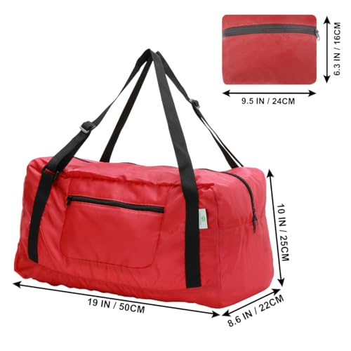 HOLYLUCK Foldable Travel Duffel Bag For Women & Men Luggage Great for Gym (Red) - Image 3