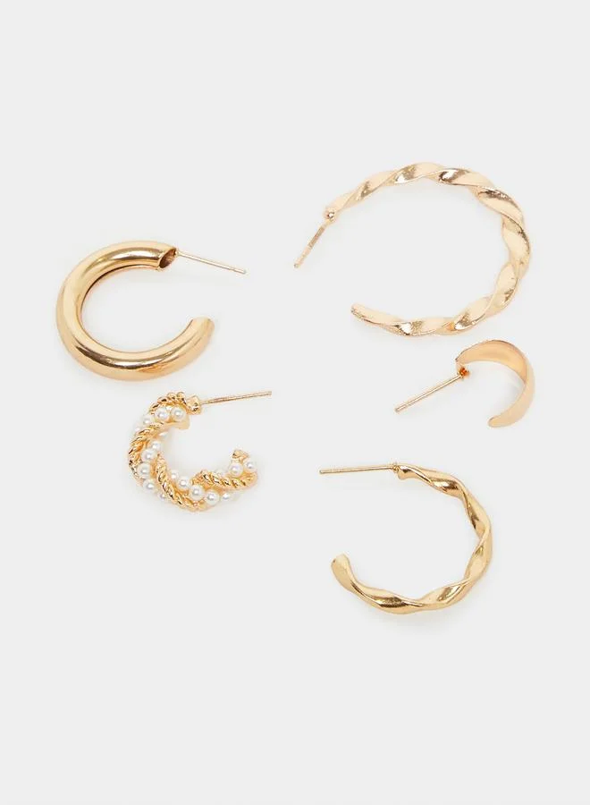 ستايلي طقم أقراط دائرية من  قطع