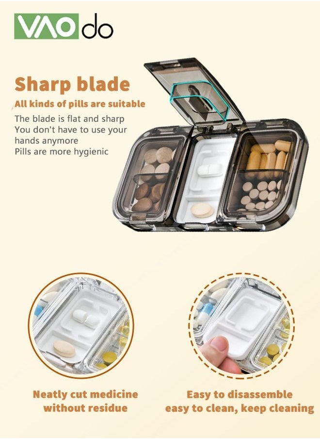 VAOdo Portable Pill Box Sealed, Moisture-Proof Can Be Divided With Medicine Cutter  - Image 3
