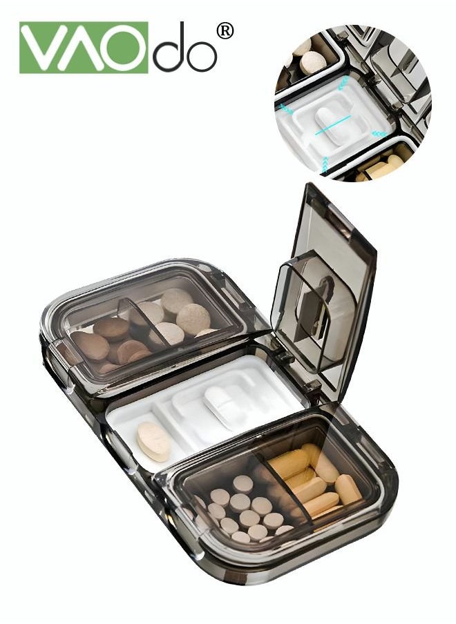 VAOdo Portable Pill Box Sealed, Moisture-Proof Can Be Divided With Medicine Cutter  - Image 1
