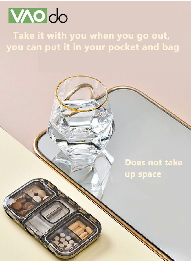 VAOdo - Portable Pill Box Sealed, Moisture-Proof Can Be Divided With Medicine Cutter - Image 1