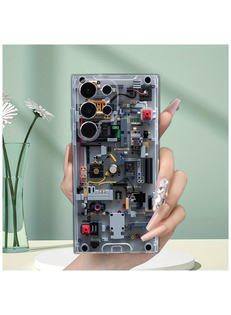 2D Flat Printing Transparent Mobile Phone Case – Creative Game Console Design, Comfortable Grip, for Samsung Galaxy S23 Ultra - Image 1