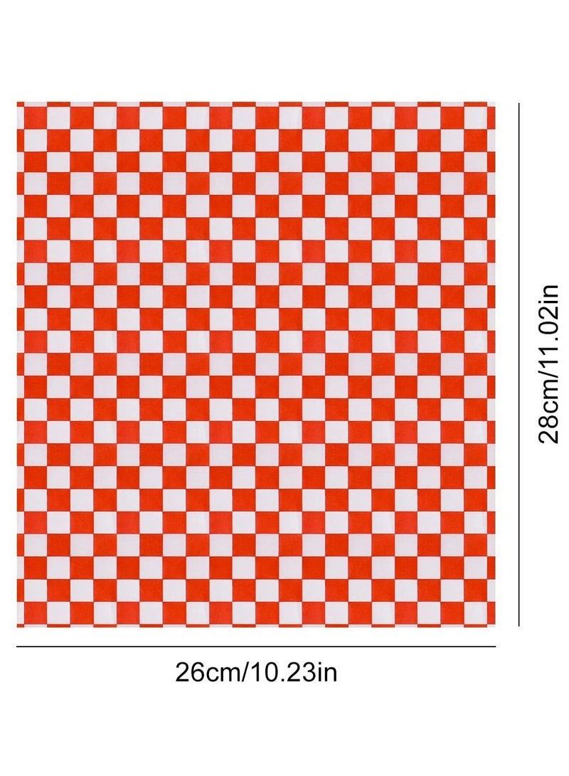 Excefore 100 Sheets Checkered Dry Waxed Deli Paper Food Wrap Paper Cake Wrappers Grease-Resistant Deli Sandwich Wrap Paper Waterproof Wax Wrapping Paper for Hamburger/Pizza/Bread/Meat (11.02x10.23Inch) - Image 4