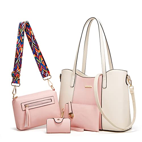 YTL Women Fashion Handbags Wallet Tote Bag Shoulder Bag Top Handle Satchel Purse Set 4pcs - Image 3