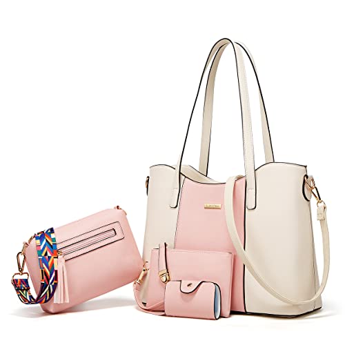 YTL Women Fashion Handbags Wallet Tote Bag Shoulder Bag Top Handle Satchel Purse Set 4pcs - Image 1