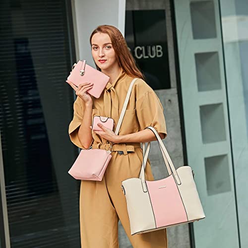 YTL Women Fashion Handbags Wallet Tote Bag Shoulder Bag Top Handle Satchel Purse Set 4pcs - Image 4