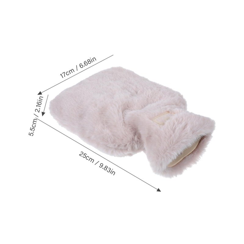 Plush Hot Water Bottle with Fleece Cover Hand Warmer for Winter Warmth And Cramp Relief - Image 3