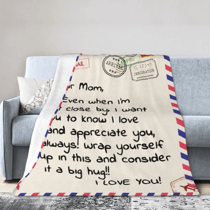 Menghao Throw Blankets Anniversary Birthday Gift for Mom from Daughter Son, Dear Mom Blanket for Mother's Day, Super Soft Flannel Throw Blankets for Christmas Valentines Day for Bed Couch(50x60) - Image 5