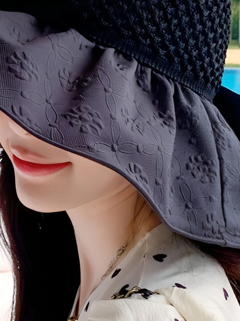 تيزجيلسين Women's Wide Brim UV Protection Bow Foldable Hat