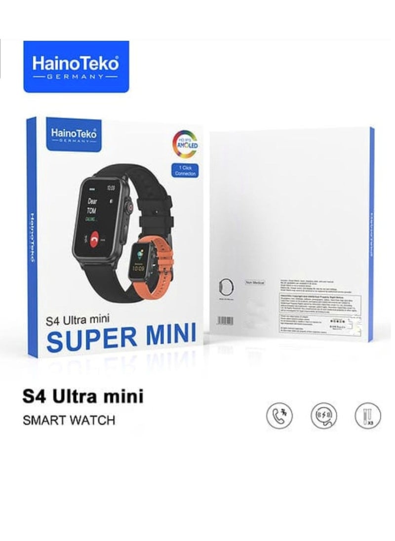 Haino Teko Smart Watch S4 Ultra Mini Screen Amoled With Two Silicone Straps And Wireless Charger  - Image 4