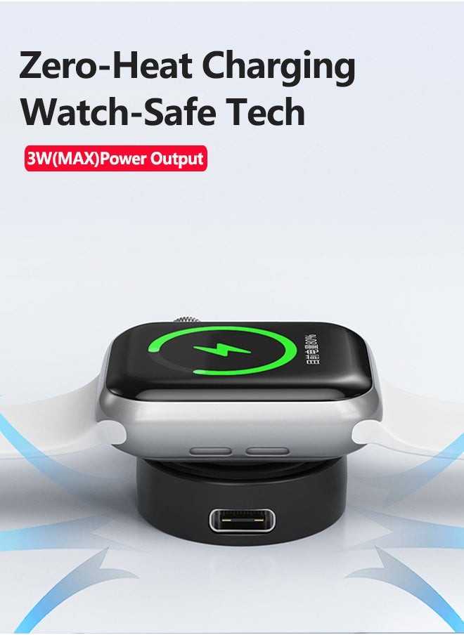 Generic Portable Magnetic Wiriless USB A Charger for Apple Watch Ultra Se Series 9 8 7 SE 6 5 4 3,Car iWatch Charging,Airplane Travel Gadgets Gear Essentials Accessories  - Image 2
