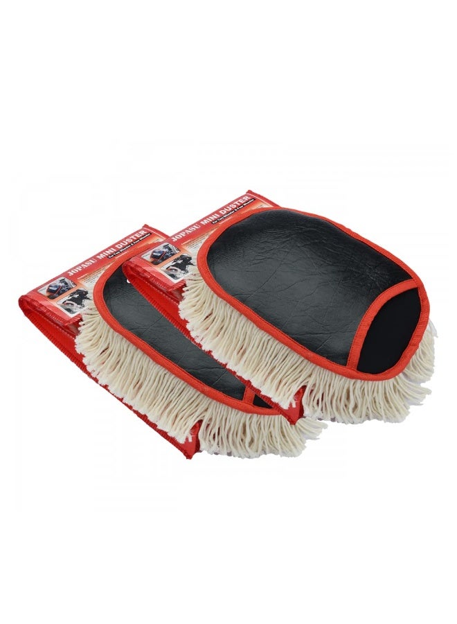 JOPASU Microfiber Mini Duster Brush (Pack Of 2) For Cleaning Dust From Car Interiors & Bikes. Scratch Proof, Water Saver & Eco-Friendly Brush, Black - Image 1