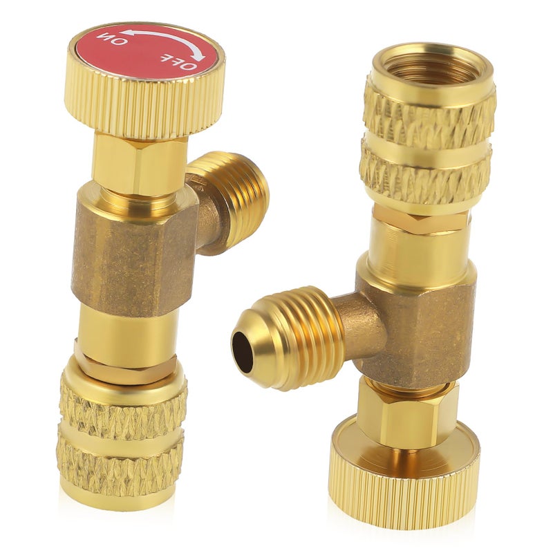 Air Conditioner Straight Filling Valve 2 Pieces Leak Prevention Easy Control Efficient - Image 2