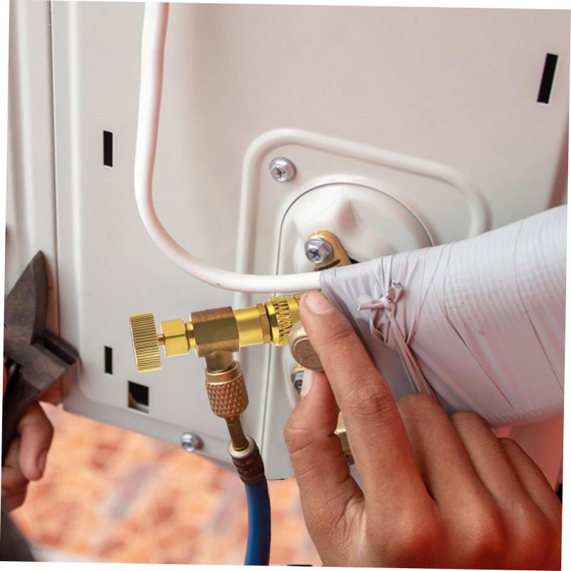 Air Conditioner Straight Filling Valve 2 Pieces Leak Prevention Easy Control Efficient - Image 3