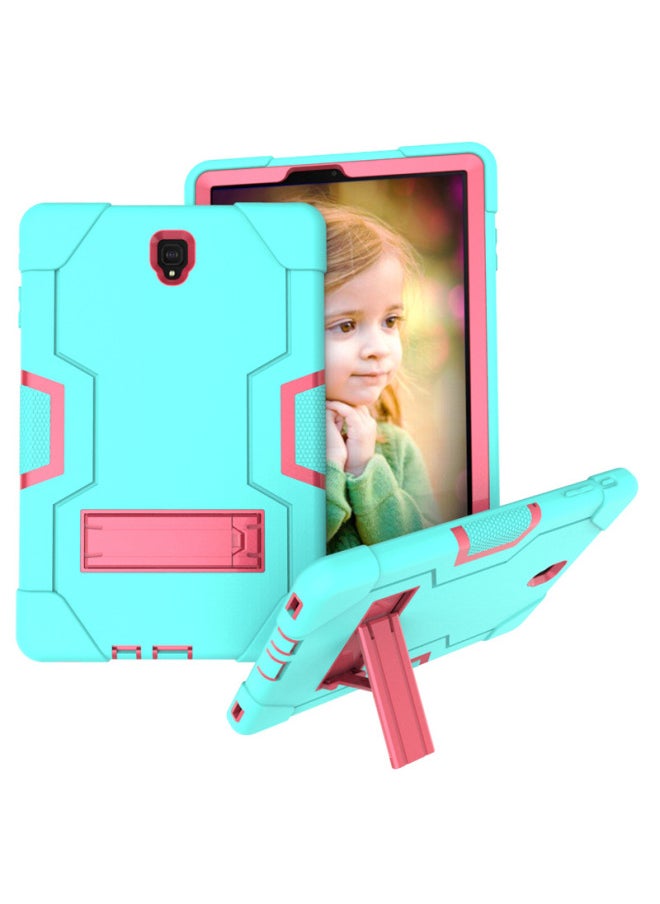For Samsung Tab S4 10.5 T830 Color Silicone PC Anti-fall Anti-shock Flat Protective Shell T835 Back Shell-Color:Black + Blue-Applicable Model:Samsung Tab S5e T720 T725