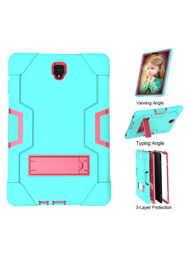 For Samsung Tab S4 10.5 T830 Color Silicone PC Anti-fall Anti-shock Flat Protective Shell T835 Back Shell-Color:Black + Blue-Applicable Model:Samsung Tab S5e T720 T725
