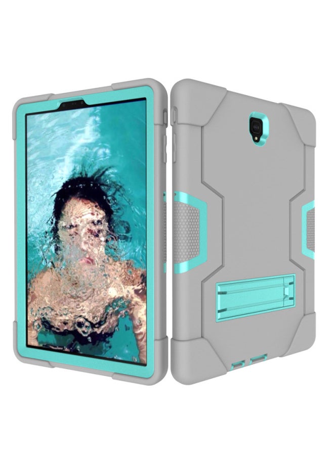 For Samsung Tab S4 10.5 T830 Color Silicone PC Anti-fall Anti-shock Flat Protective Shell T835 Back Shell-Color:Black + Blue-Applicable Model:Samsung Tab S5e T720 T725