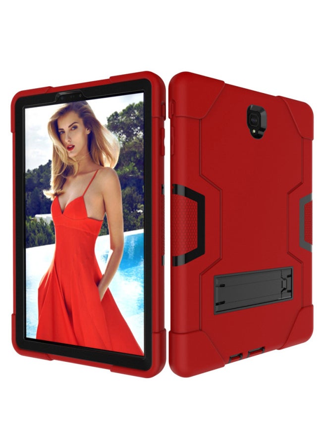 For Samsung Tab S4 10.5 T830 Color Silicone PC Anti-fall Anti-shock Flat Protective Shell T835 Back Shell-Color:Black + Blue-Applicable Model:Samsung Tab S5e T720 T725
