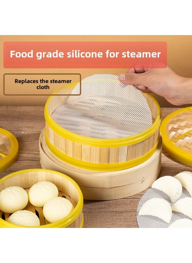 Steamer Pad Silicone Pad Food Grade Non-stick Steamer Cloth Steamed Buns Steamed Buns Round Steamed Cloth Cage Cloth Cage Drawer Cloth Steamer-Size:24cm [10 Pieces] - Image 2
